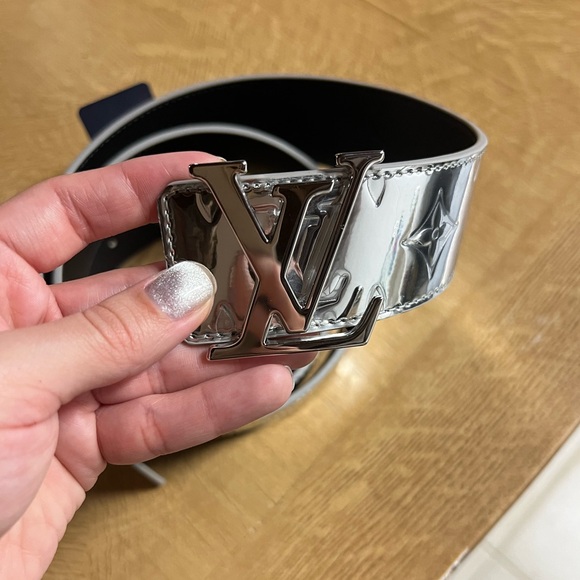 Louis Vuitton Monogram Miroir 40mm Reversible LV Initiales Belt 110 40 Silver - Picture 6 of 13